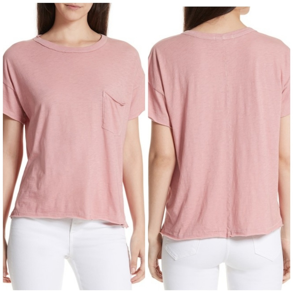 Rag & Bone Vintage Tee Short Top Deep Pink - Picture 2 of 8